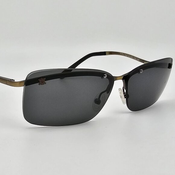 Celine SC1007 Col. S29 Brushed Bronze Frame Grey Lens Rimless Sunglasses Italy - Picture 6 of 16